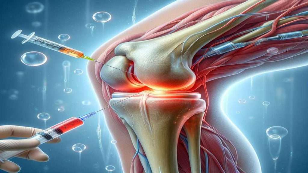 درد بعد از تزریق پی ار پی زانو ترشح مایع مفصلی