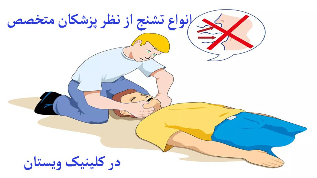 انواع تشنج تصویری انیمیشنی از یک شخص که دچار تشنج شده و یک فرد دیگر در کنار اوایستاده است
