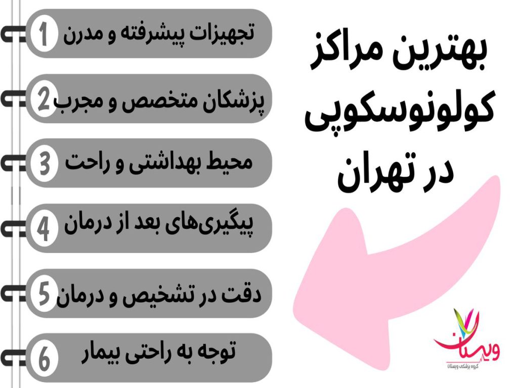 آندوسکوپی بهترین مراکز کولونوسکوپی در تهران