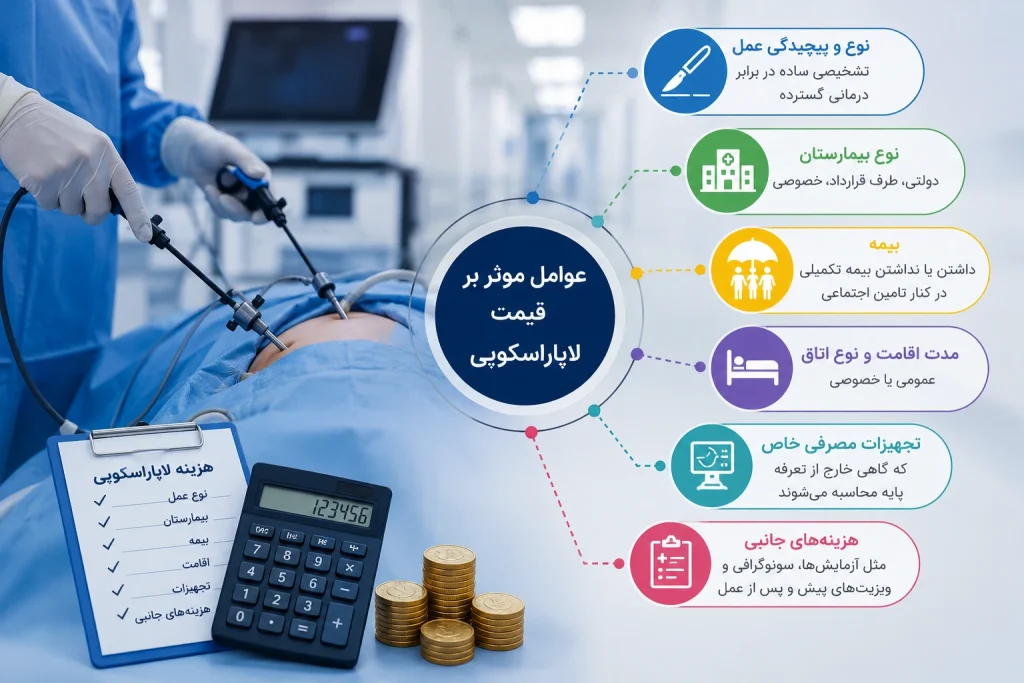 فاکتورهای تاثیرگذار بر قیمت لاپاراسکوپی قیمت لاپاراسکوپی